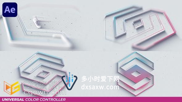 立体线条金属光泽明亮LOGO片头AE模板