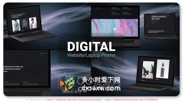 AE模板-推广公司网站笔记本电脑演示宣传服务介绍视频动画