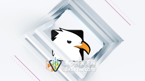 PR模板-3D立方体旋转空间动画LOGO视频片头制作工程