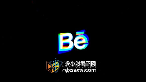 AE模板-带音效快速闪烁rgb拆分抖音LOGO动画效果快速故障标志