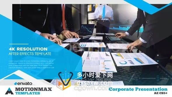 经典蓝白色调通用型企业宣传片AE模板