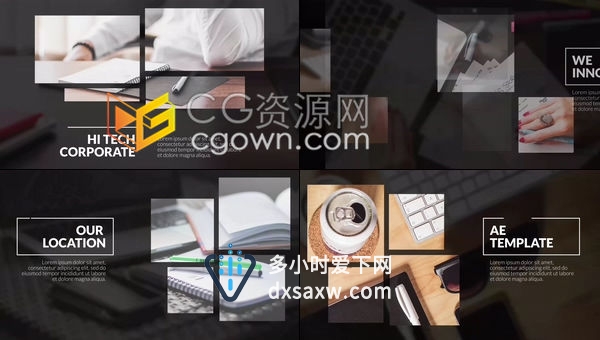 整齐文字拼贴动画酷炫过渡效果展示公司会议服务产品发布视频开场-PR模板下载