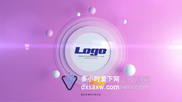 AE模板-简单大方三维圆形标志动画3d Circle Logo