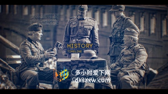 AE模板历史时间表展示战争英雄纪录片史诗励志教育电影预告片