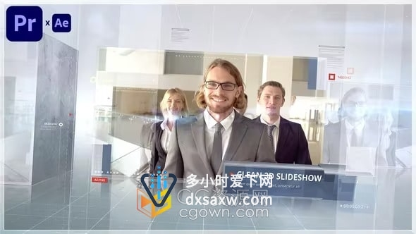 AE/PR模板-3D立方体图像动画适合各类数字高科技企业军事医疗等主题包装宣传