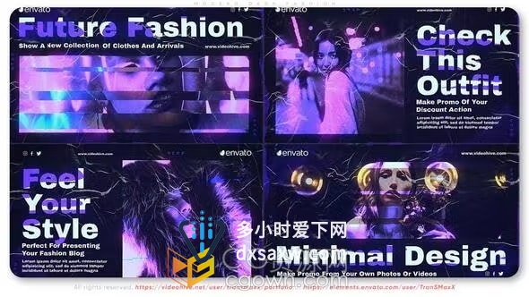 华丽霓虹灯风格音乐俱乐部宣传广告视频动画AE模板