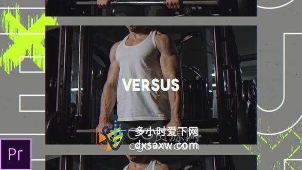 PR模板-含垂直分辨率制作专业运动宣传片故障效果动态视频广告