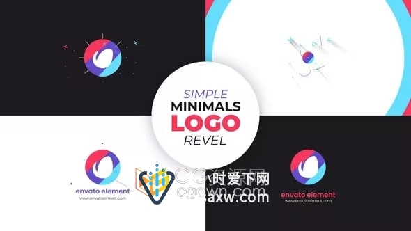 AE片头视频模板五种效果图形LOGO动画制作