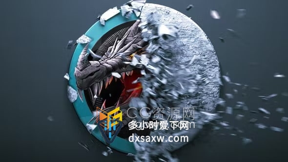 逼真的3D压裂和分解效果破碎瓦解标志动画AE片头模板