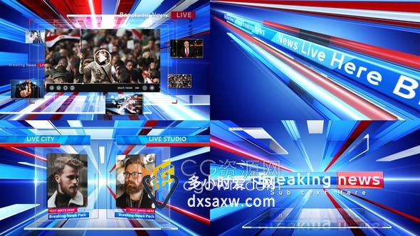 现代时尚图形设计电视新闻频道栏目包装AE模板