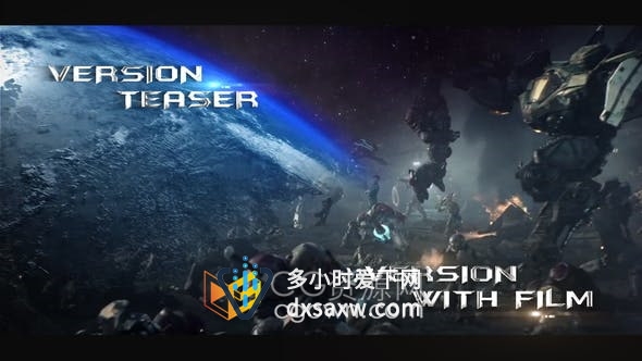AE模板-航天太空宇宙科幻主题发光反射标题电影预告片