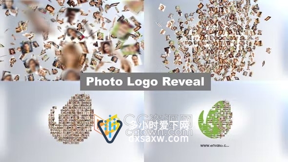 AE片头模板-简单实用大量照片汇聚成品牌标语LOGO标志动画