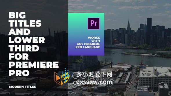 Premiere模板-19组简单大标题介绍公司企业视频字幕动画效果