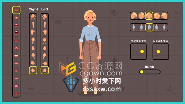 AE视频教程制作卡通人物完整角色绑定MG动画学习