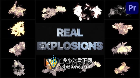 Premiere模板-合成制作真正爆炸视频特效素材Real Explosions
