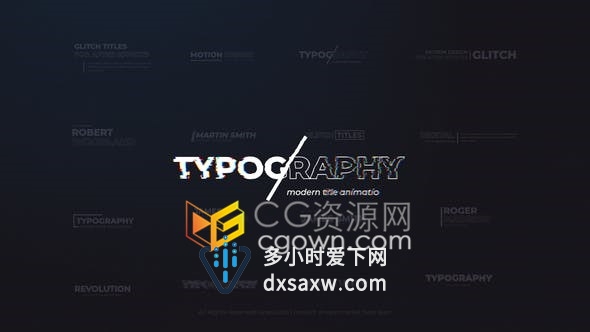 PR模板16组设计故障扭曲毛刺HUD科技视频字幕文字标题动画
