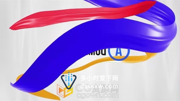 3D布料飘带彩绸漩涡动画LOGO视频片头AE模板