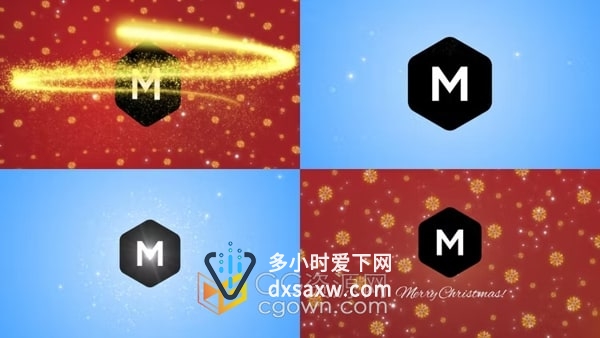 金光灿灿的粒子路径动画演绎标志标语节日祝福片头AE模板