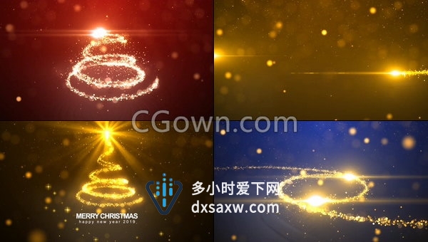 PR工程光线树圣诞节问候祝福视频LOGO片头-Premiere模板下载