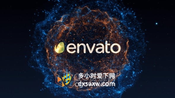 AE模板-双色明亮耀斑粒子光效拖尾运动轨迹演绎品牌标志LOGO动画