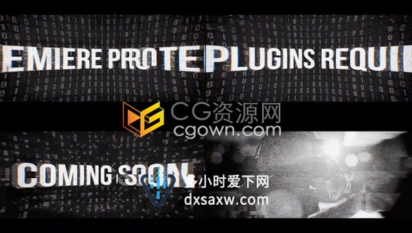 动作电影介绍预告片头科技数码体育极限VHS风格视频制作-PR模板下载