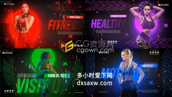 体育运动能量健身项目介绍燃烧火爆火花特效视频宣传片头-AE模板