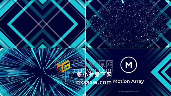 非常炫酷的动画形状图层Warp Drive标志AE模板logo片头