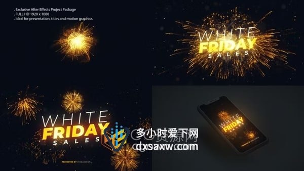 AE新年放烟花庆祝活动视频片头效果模板
