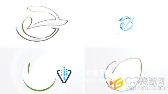 干净明亮经典LOGO标志动画企业展示AE模板