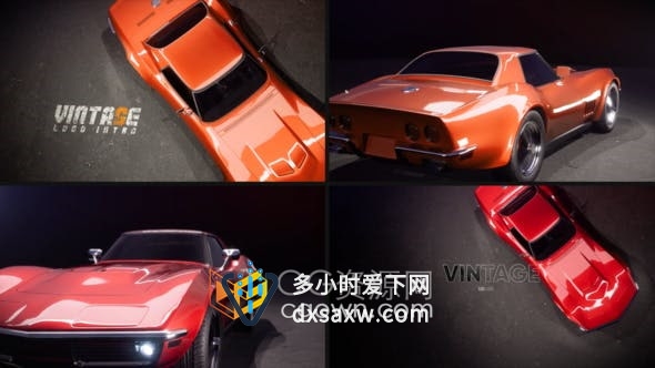 老爷车标志介绍车展开幕式复古汽车品牌介绍开场AE模板