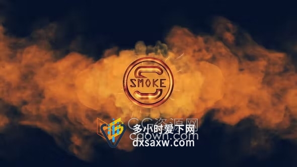 AE片头模板-3D烟雾特效4K神秘金属标志LOGO动画