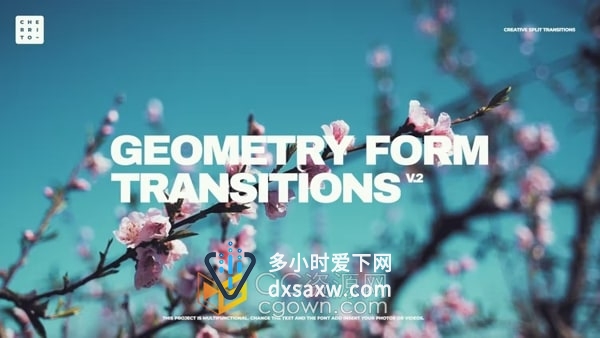 AE模板-一组非常酷的几何形式旋转效果动画过渡