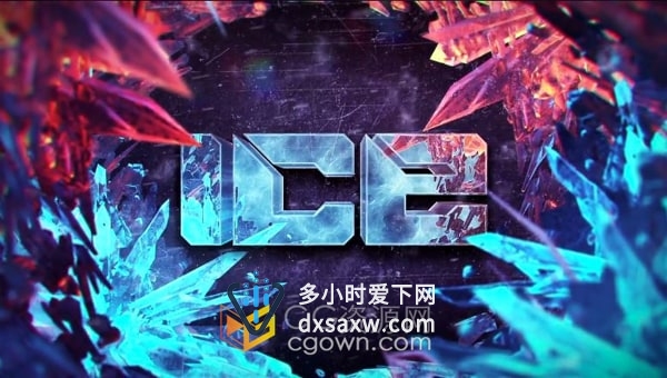 史诗寒冷冰块标志LOGO动画AE模板