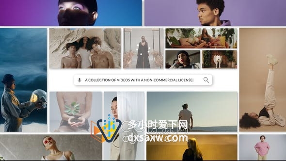 AE模板-搜索输入关键词出照片排版演绎标志动画视频片头