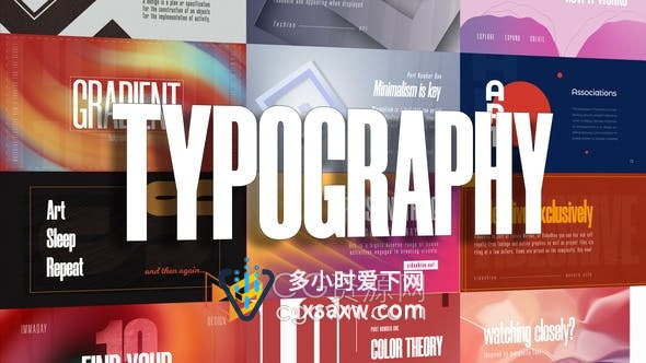 ae模板-渐变色调包装背景12个大字体设计优雅动画标题适合商业公司演示
