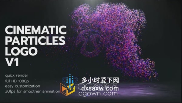 AE粒子片头-彩色粒子演绎酷炫动画节目片头标志广告