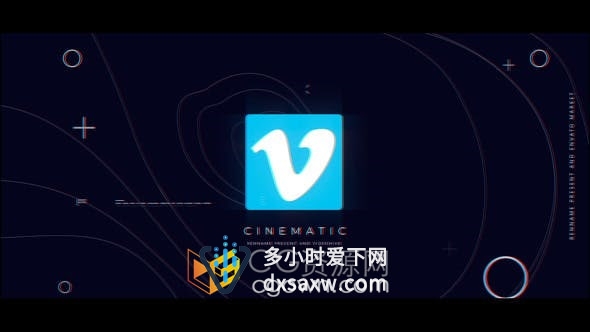 AE模板-数字失真RGB分裂技术故障标志LOGO片头