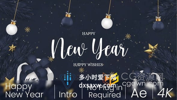AE模板-新年问候适合珠宝首饰奢侈品牌美容机构节日祝福贺卡