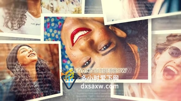AE相册模板-优雅漏光效果美丽照片回忆视频相册