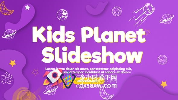 PR模板-卡通科幻星球航天科普主题动画元素制作儿童创意科学课程宣传