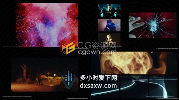 AE视频模板模块化创意视频墙展示4K遮罩动画效果宣传片