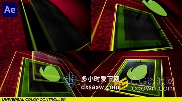 高科技元素叠加数字企业品牌标志动画-AE LOGO模板