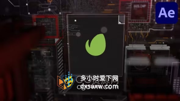 AE模板-3D Hud手部扫描全息高科技LOGO动画