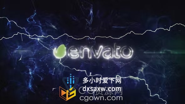 AE模板-虚拟网络空间强大爆炸闪电特效标志电影片名开场