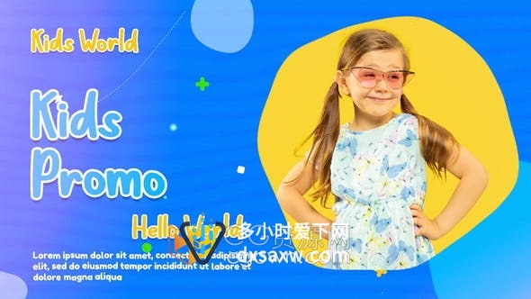 AE模板-多彩流动液体转场文字动画元素制作童趣少儿活动宣传片创意课程介绍