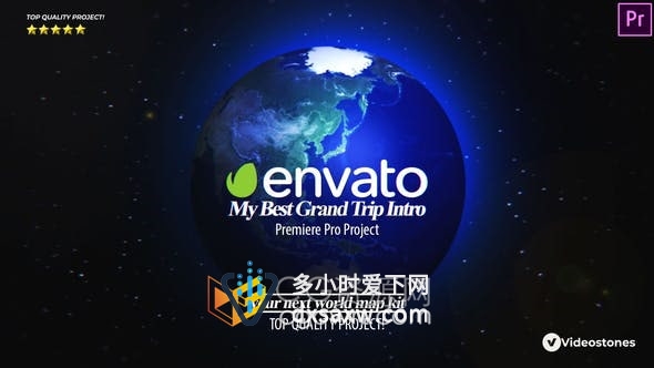 PR模板-世界地球工具包旅游地图路线假期旅行视频旅程回忆演示