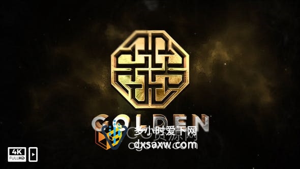 AE模板-史诗神秘3D金色热浪效果标志LOGO动画
