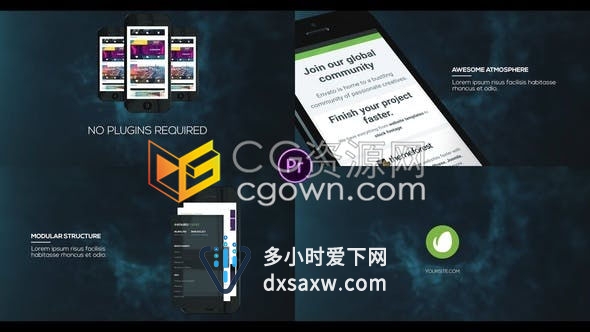 PR模板-真实3D手机APP应用程序演示幻灯片iphone界面功能宣传视频