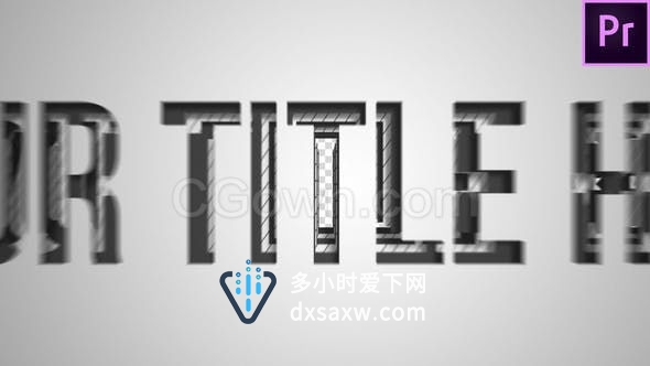 文字镂空图层穿越空间感标题动画字幕宣传-PR预设模板下载