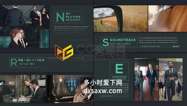 PR预设/AE模板-现代商务合作企业宣传展示业务演示公司介绍视频